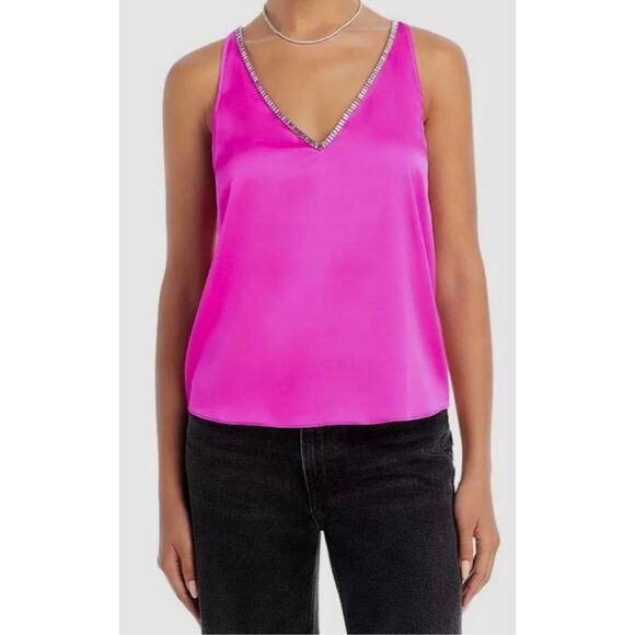 NEW NWT Generation Love Women's Pink Marian Crystal Trim Tank Top Size Small - Picture 1 of 7